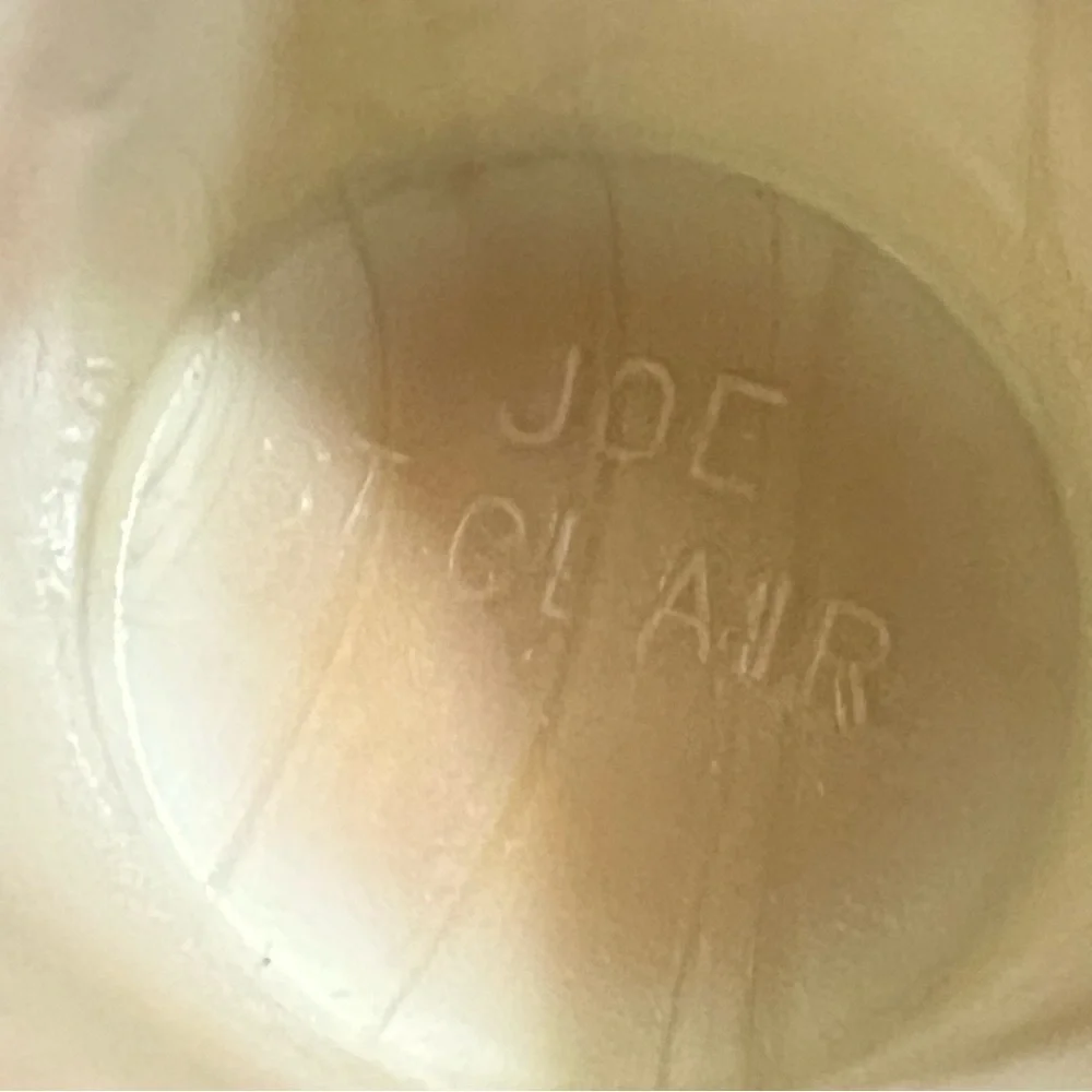 Joe St Clair Star and Shuttle Carmel Toothpick Holder  Embossed Joe St Clair